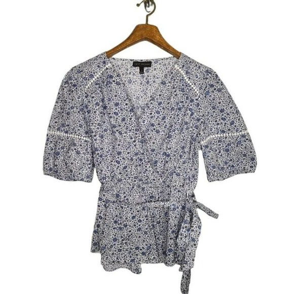 Lane Bryant Tops - Lane Bryant Floral Print Multicolored Wrap Blouse